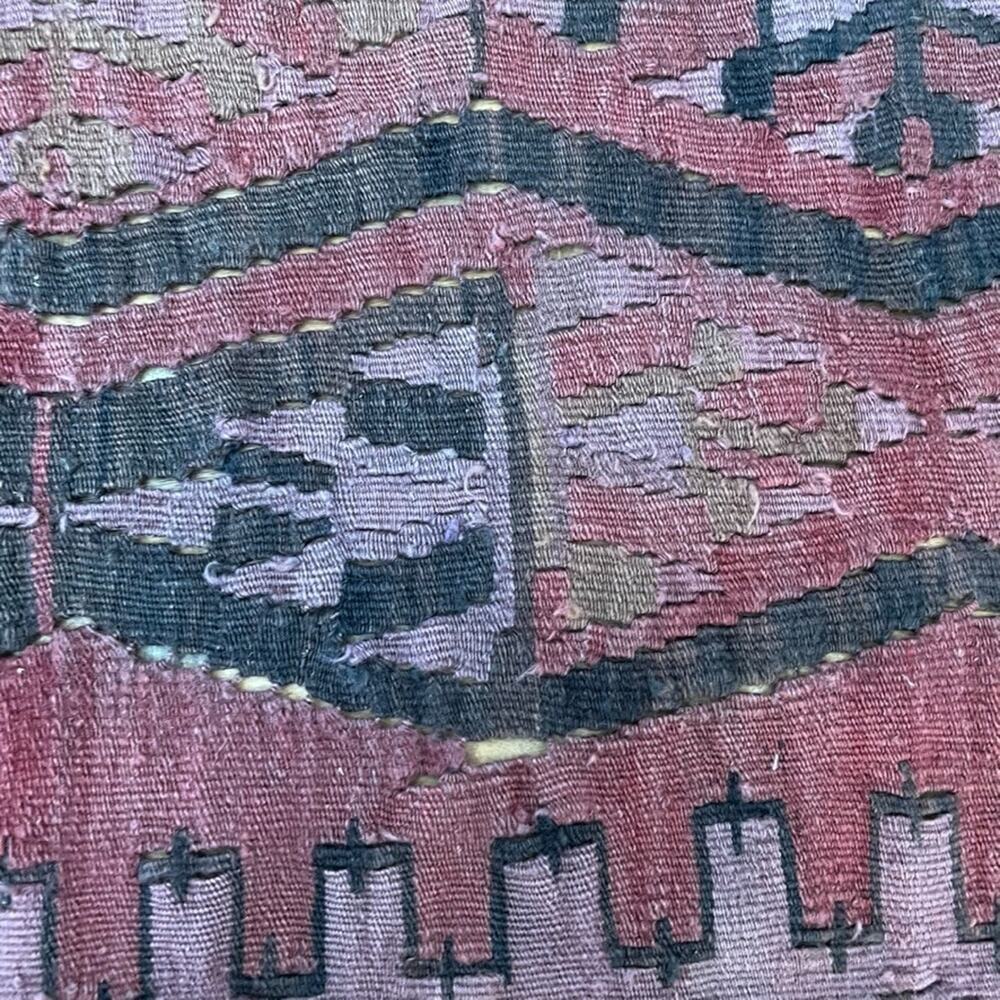 Vintage Turkish Flat Woven Rug Home Decor Wool Kilim 55x36" - Picture 6 of 9